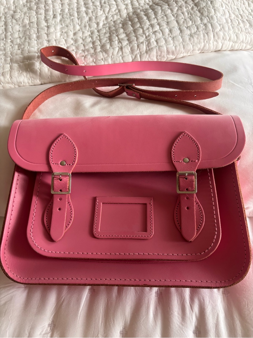 Women's CAMBRIDGE SATCHEL Pink Leather Satchel Crossbody Bag. Interior CLEAN!